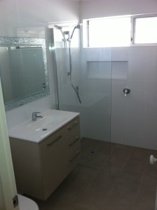 wet room bathroom. window replacement